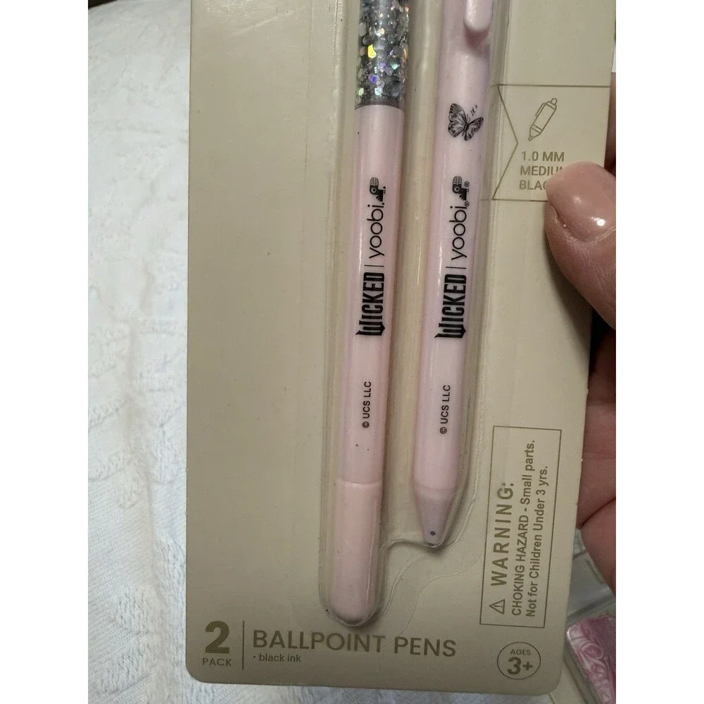 NWT Wicked Yoobi Katie Kime Pink Journals Pen Set Glinda Fan Back 2 School Gift